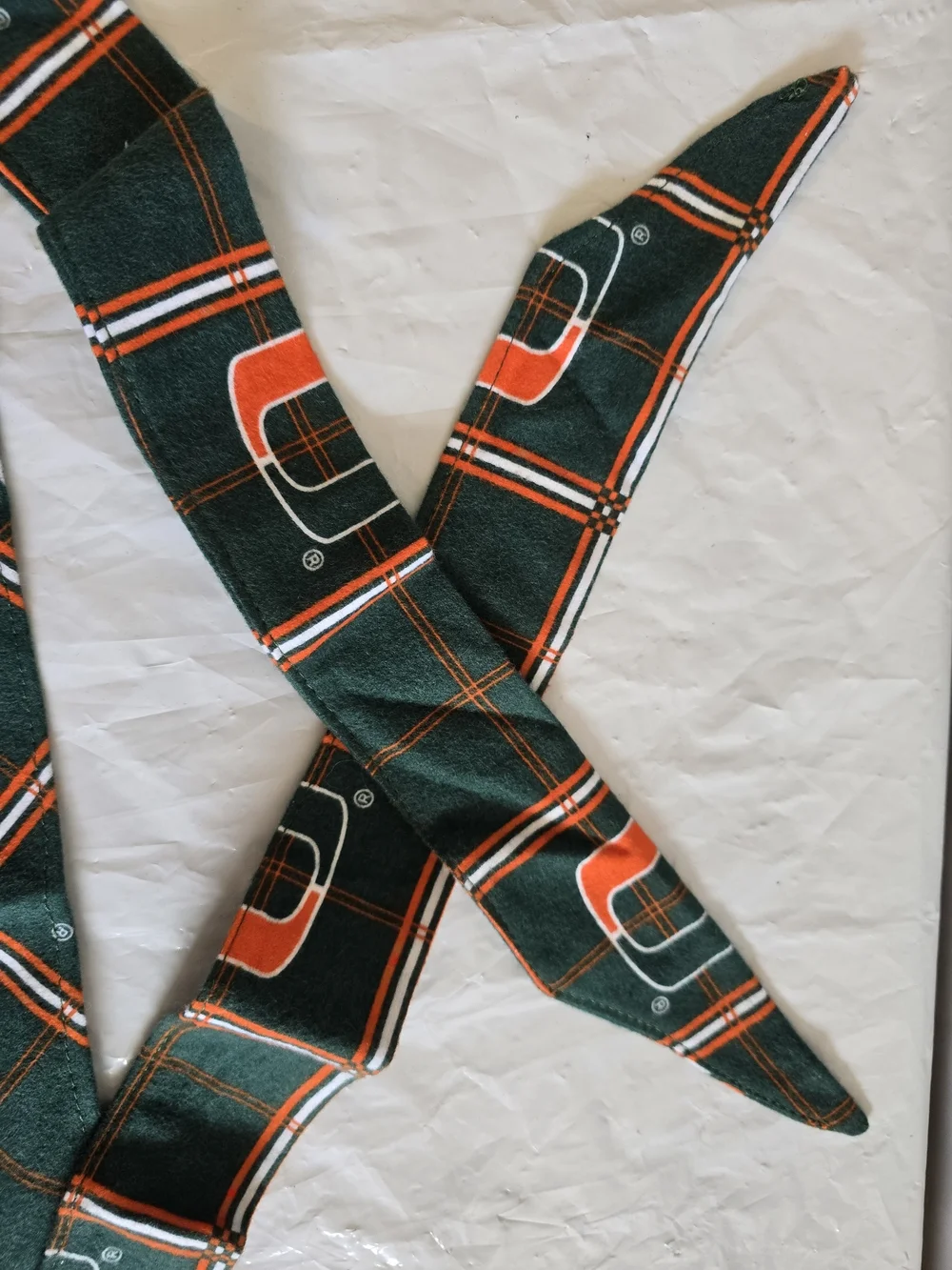 Green & Orange Patterned Bandana New Medium Up To 75 Lbs Handmade Cotton